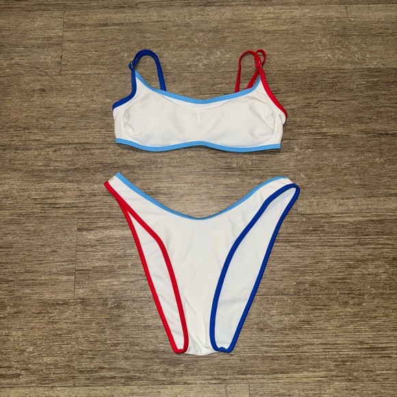 NWOT Wild Fable Red, White, & Blue Bikini Set - Small Top - Medium Bottoms - Picture 2 of 5